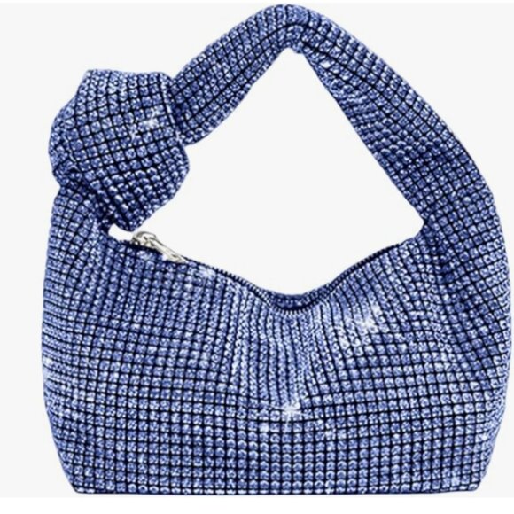 Madison West Rhinestone Blue Glam Evening Cocktail Wedding Handbag NWOT - Picture 1 of 1